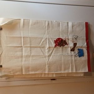 Pair Linen Tea Towels Cooking For The Family And One Plain